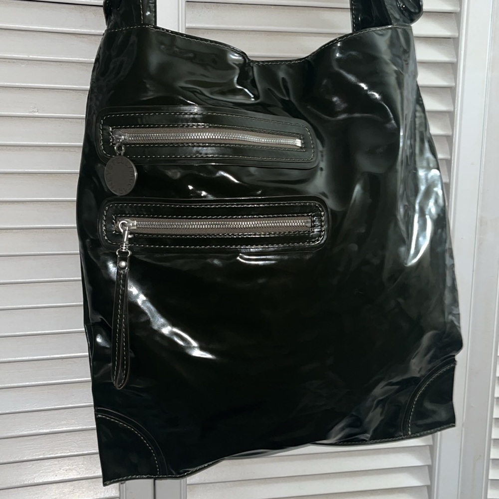 NWOT Stella McCartney vegan leather extra large purse tote deep green